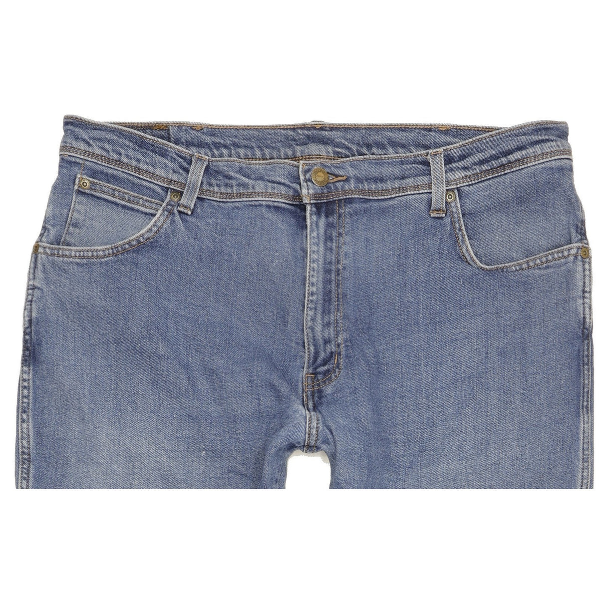 Wrangler Durable Quality Men Blue Straight Regular Stretch Jeans W38 L28