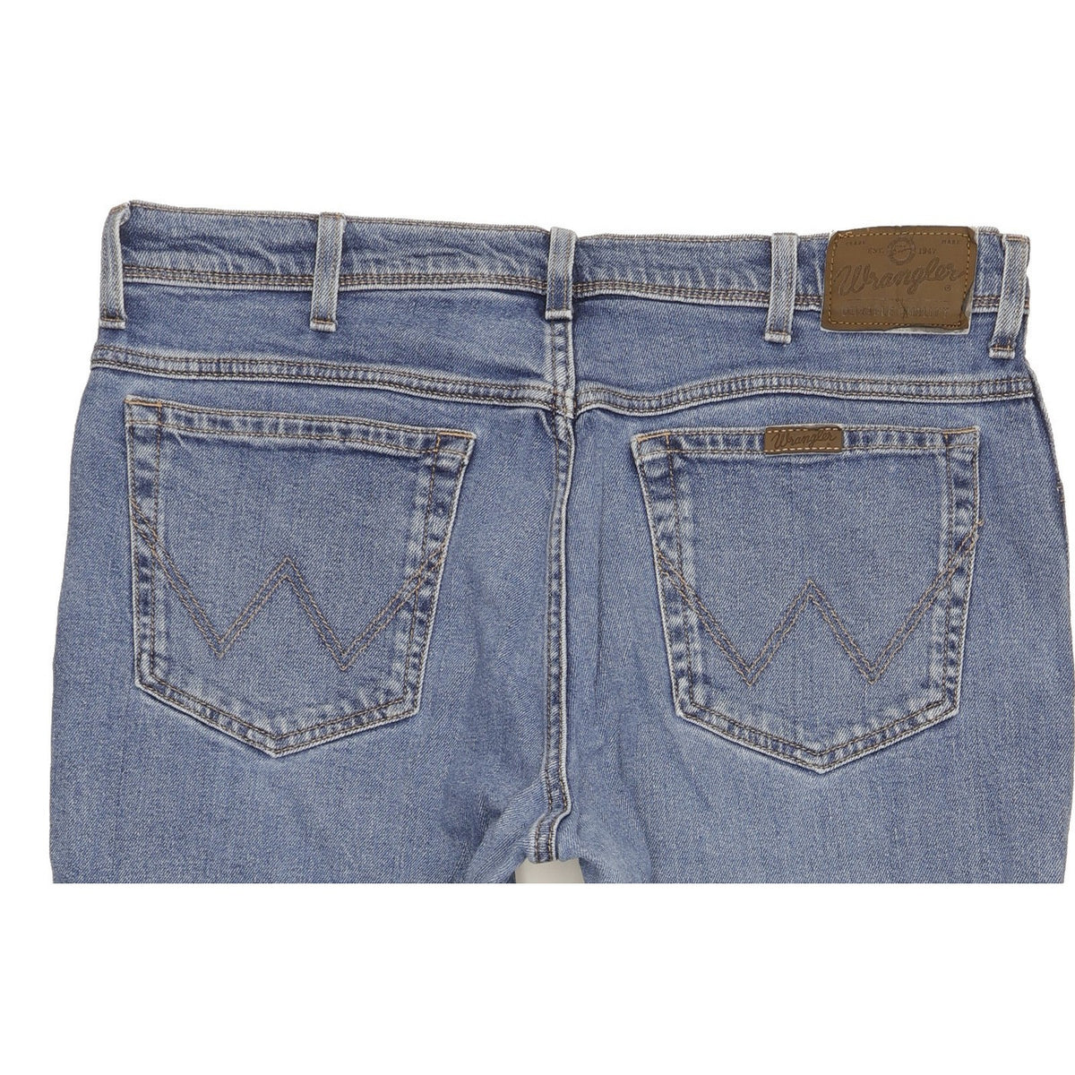 Wrangler Durable Quality Men Blue Straight Regular Stretch Jeans W38 L28
