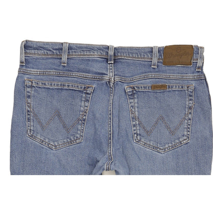 Wrangler Durable Quality Men Blue Straight Regular Stretch Jeans W38 L28