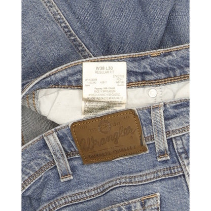 Wrangler Durable Quality Men Blue Straight Regular Stretch Jeans W38 L28