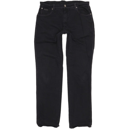 Wrangler Texas Men Black Straight Regular Stretch Jeans W36 L34