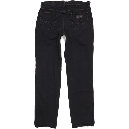 Wrangler Texas Men Black Straight Regular Stretch Jeans W36 L34