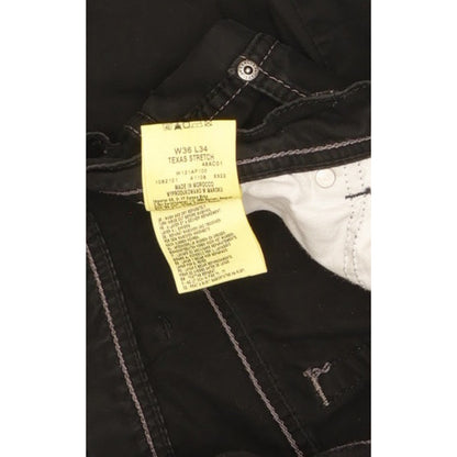 Wrangler Texas Men Black Straight Regular Stretch Jeans W36 L34