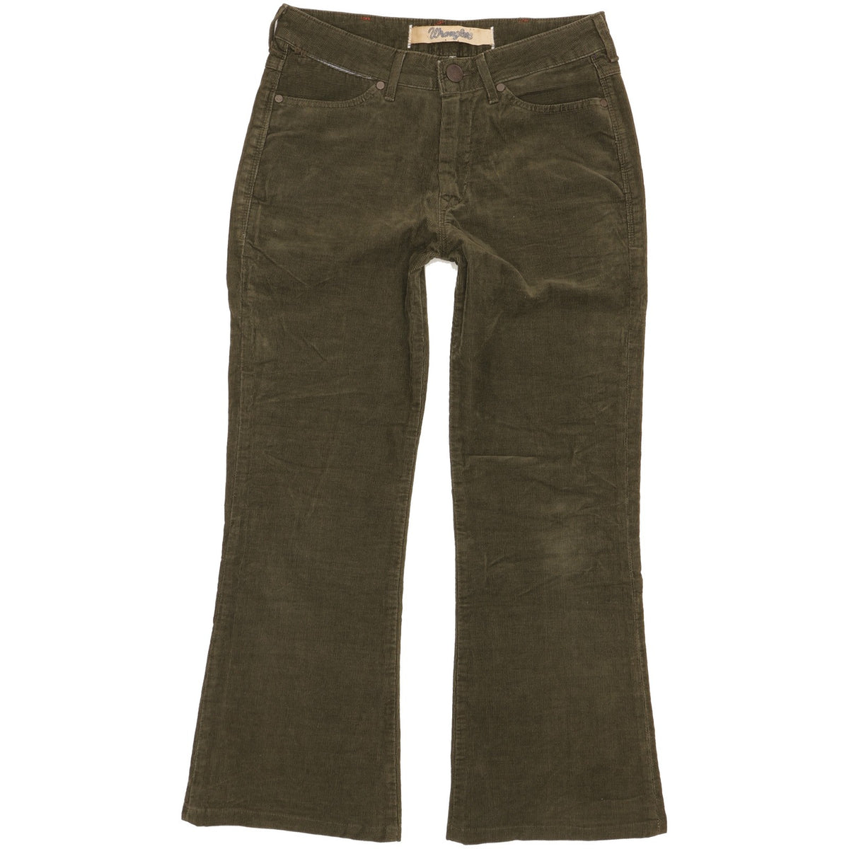 Wrangler Joni Women Green Bootcut Slim Stretch Trousers W28 L26