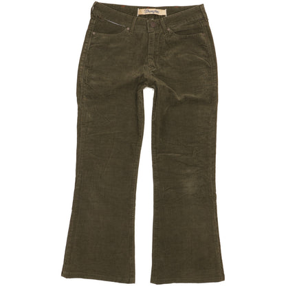 Wrangler Joni Women Green Bootcut Slim Stretch Trousers W28 L26