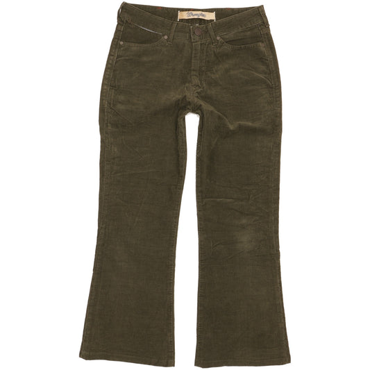 Wrangler Joni Women Green Bootcut Slim Stretch Trousers W28 L26