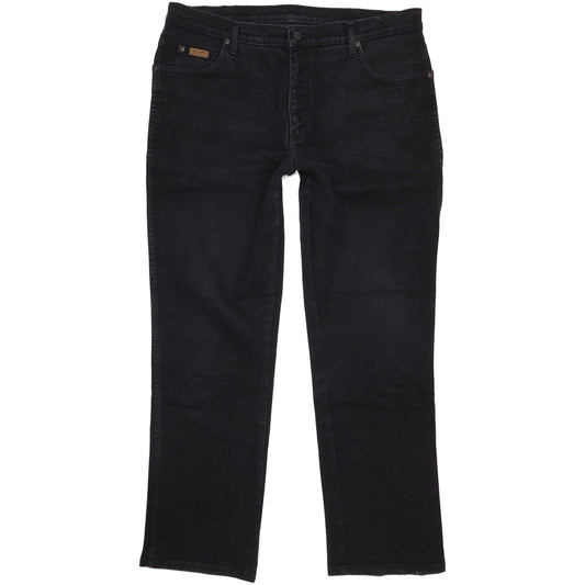 Wrangler Texas Men Black Straight Regular Stretch Jeans W38 L32