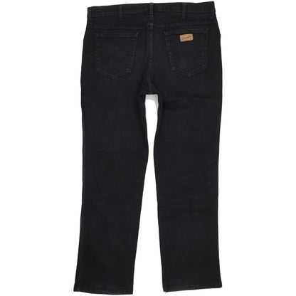 Wrangler Texas Men Black Straight Regular Stretch Jeans W38 L32