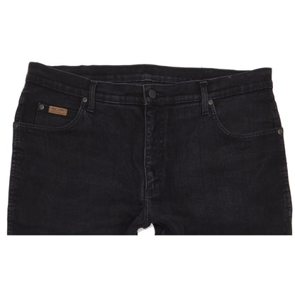 Wrangler Texas Men Black Straight Regular Stretch Jeans W38 L32