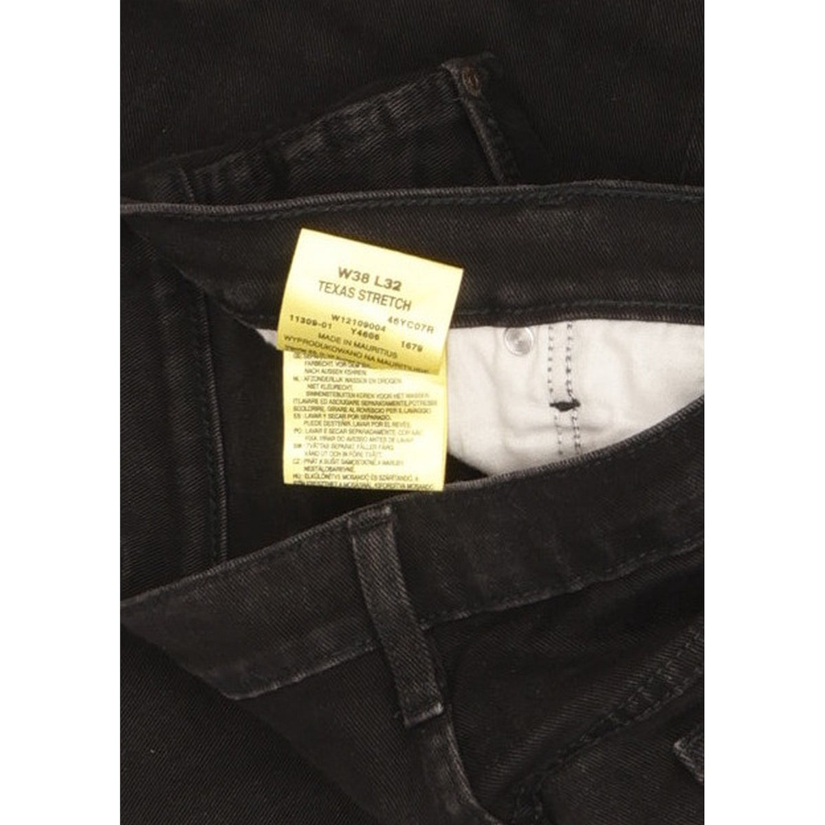 Wrangler Texas Men Black Straight Regular Stretch Jeans W38 L32