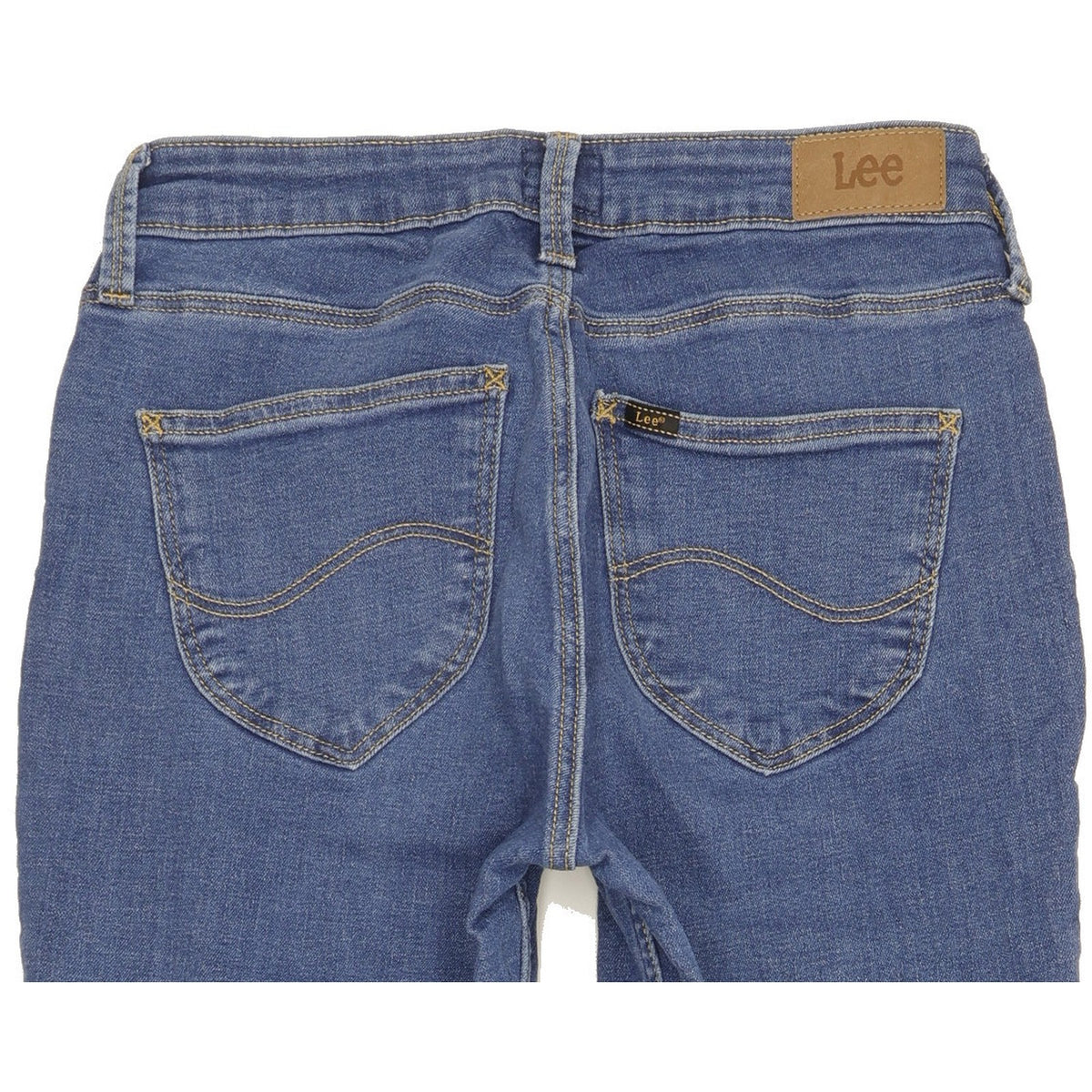 Lee Marion Women Blue Straight Slim Stretch Jeans W28 L30