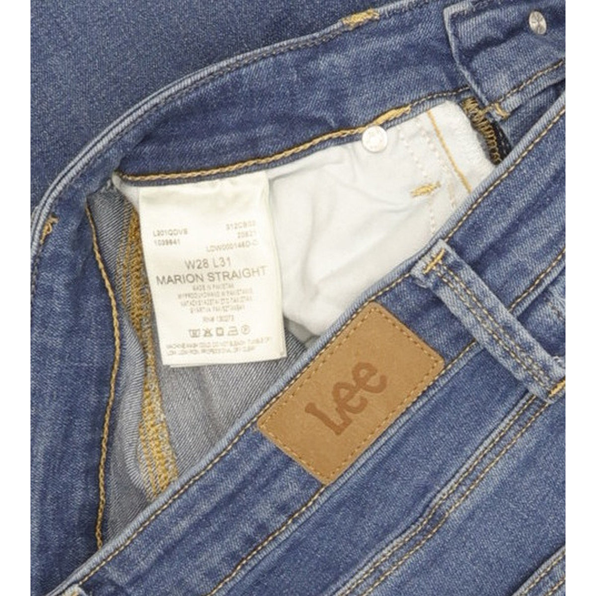 Lee Marion Women Blue Straight Slim Stretch Jeans W28 L30