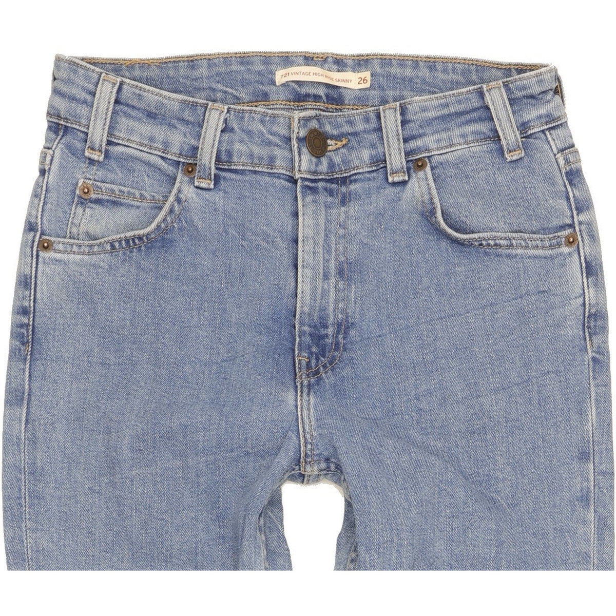 Levi's 721 Vintage Women Blue Skinny Slim Stretch Jeans W26 L32
