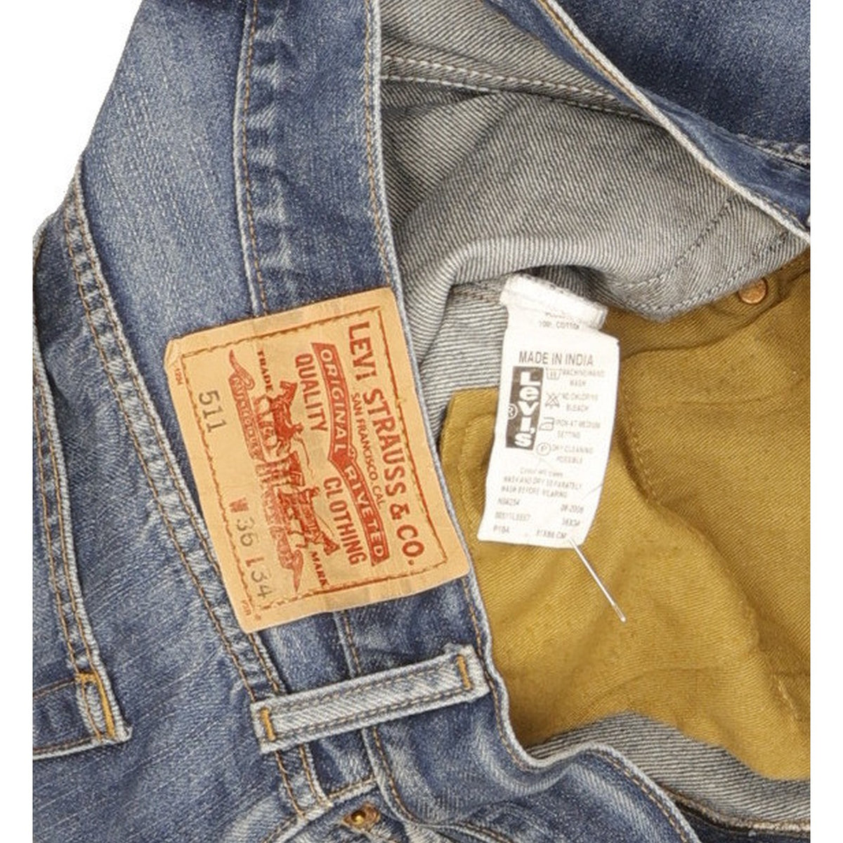 Levi's 511 Men Blue Straight Slim Jeans W35 L28