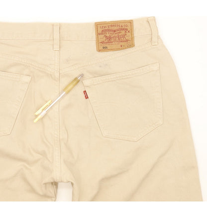 Levi's 501 Men Beige Straight Regular Jeans W35 L34