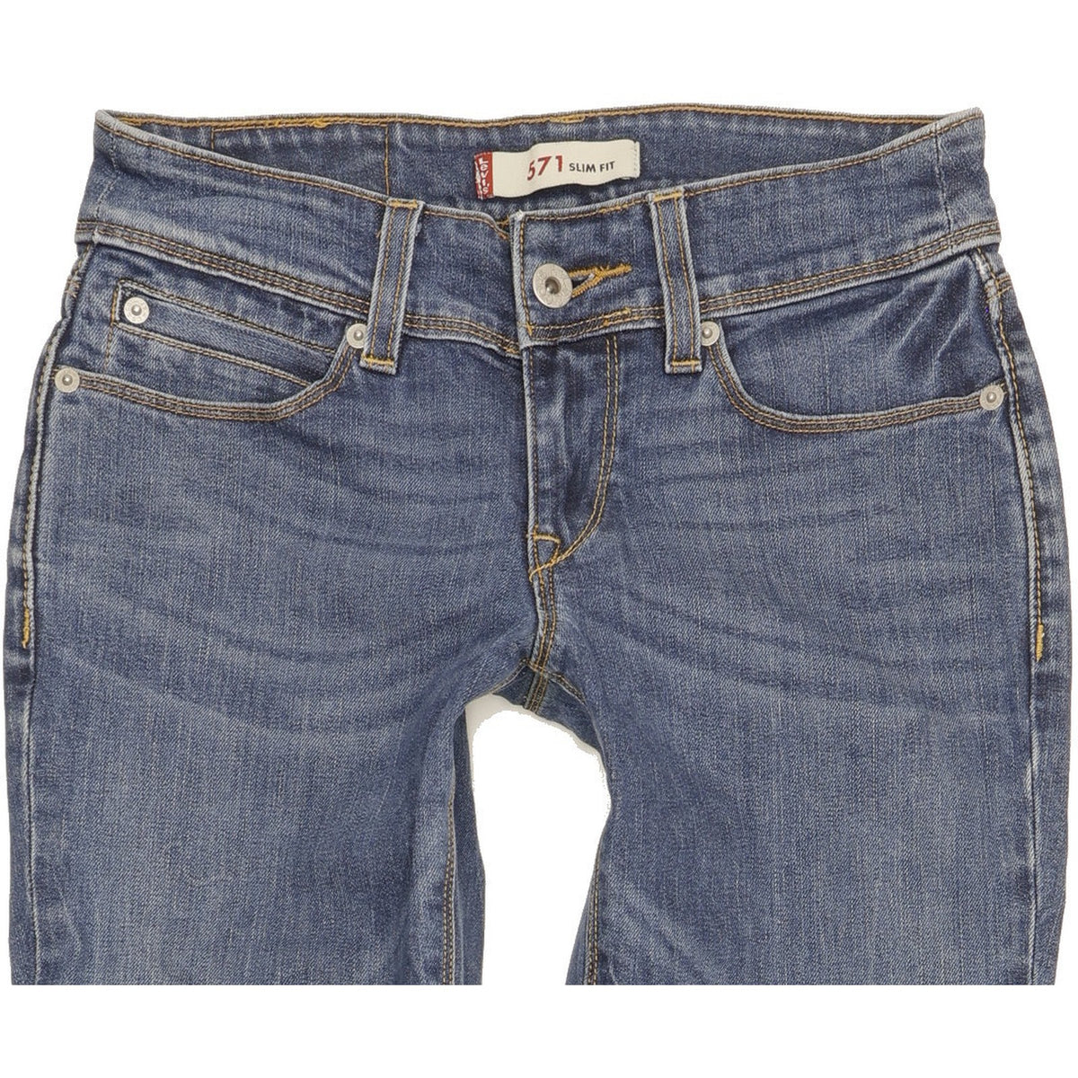 Levi's 571 Women Blue Straight Slim Stretch Jeans W27 L33