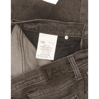 Lee Daren Men Grey Straight Slim Stretch Jeans W33 L30