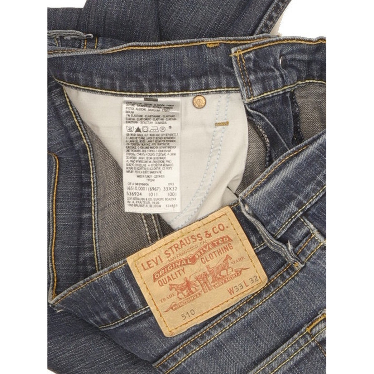 Levi's 510 Men Blue Skinny Slim Stretch Jeans W33 L31