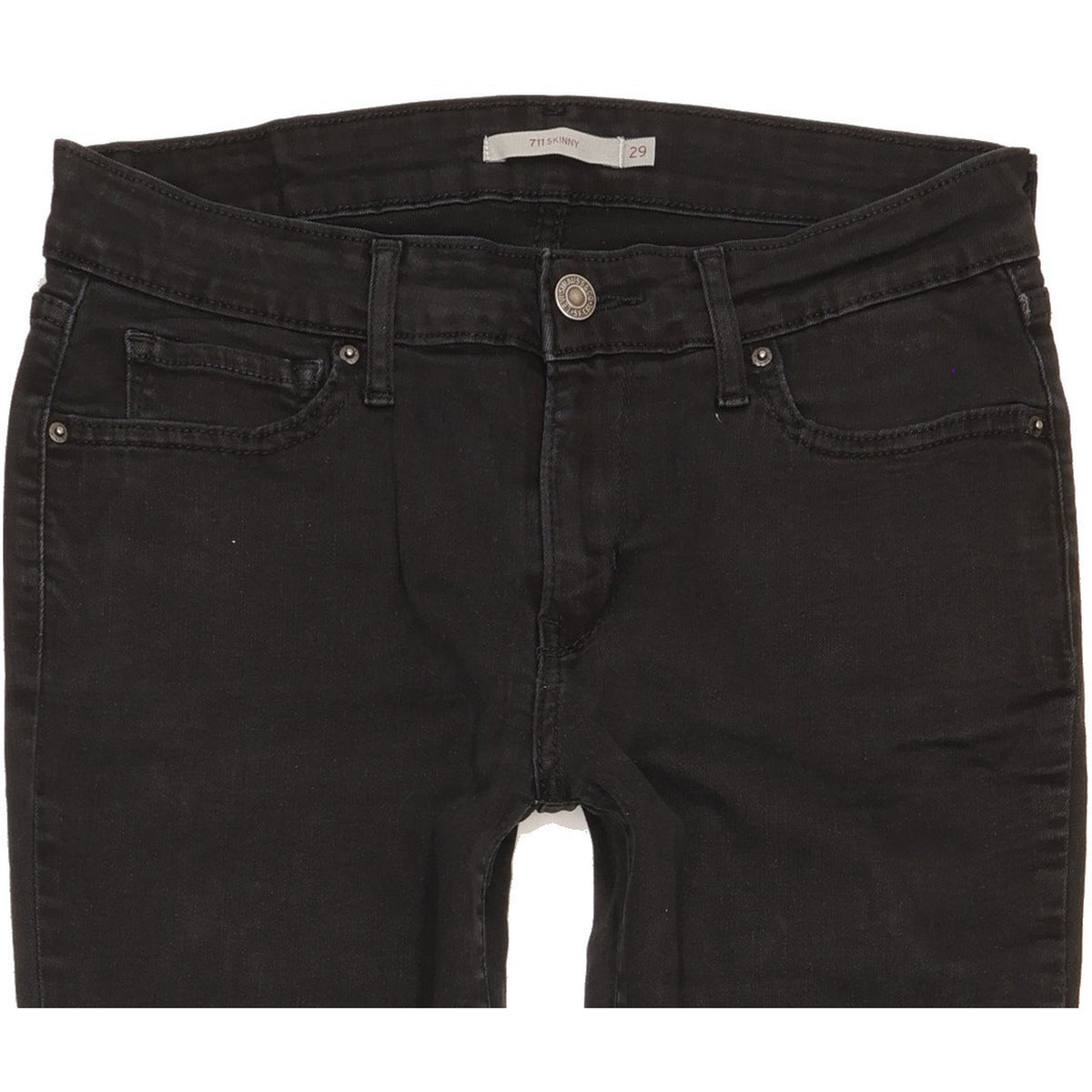 Levi's 711 Women Black Skinny Slim Stretch Jeans W29 L31