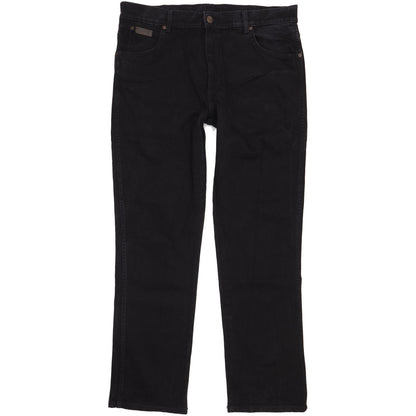 Wrangler Texas Men Black Straight Regular Stretch Jeans W38 L32