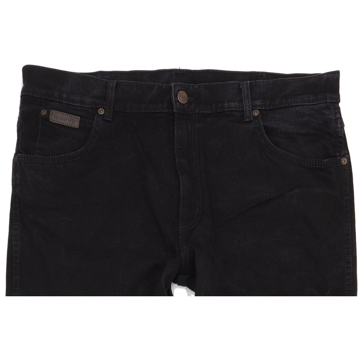 Wrangler Texas Men Black Straight Regular Stretch Jeans W38 L32