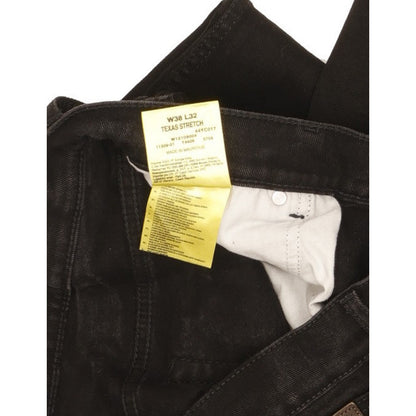 Wrangler Texas Men Black Straight Regular Stretch Jeans W38 L32