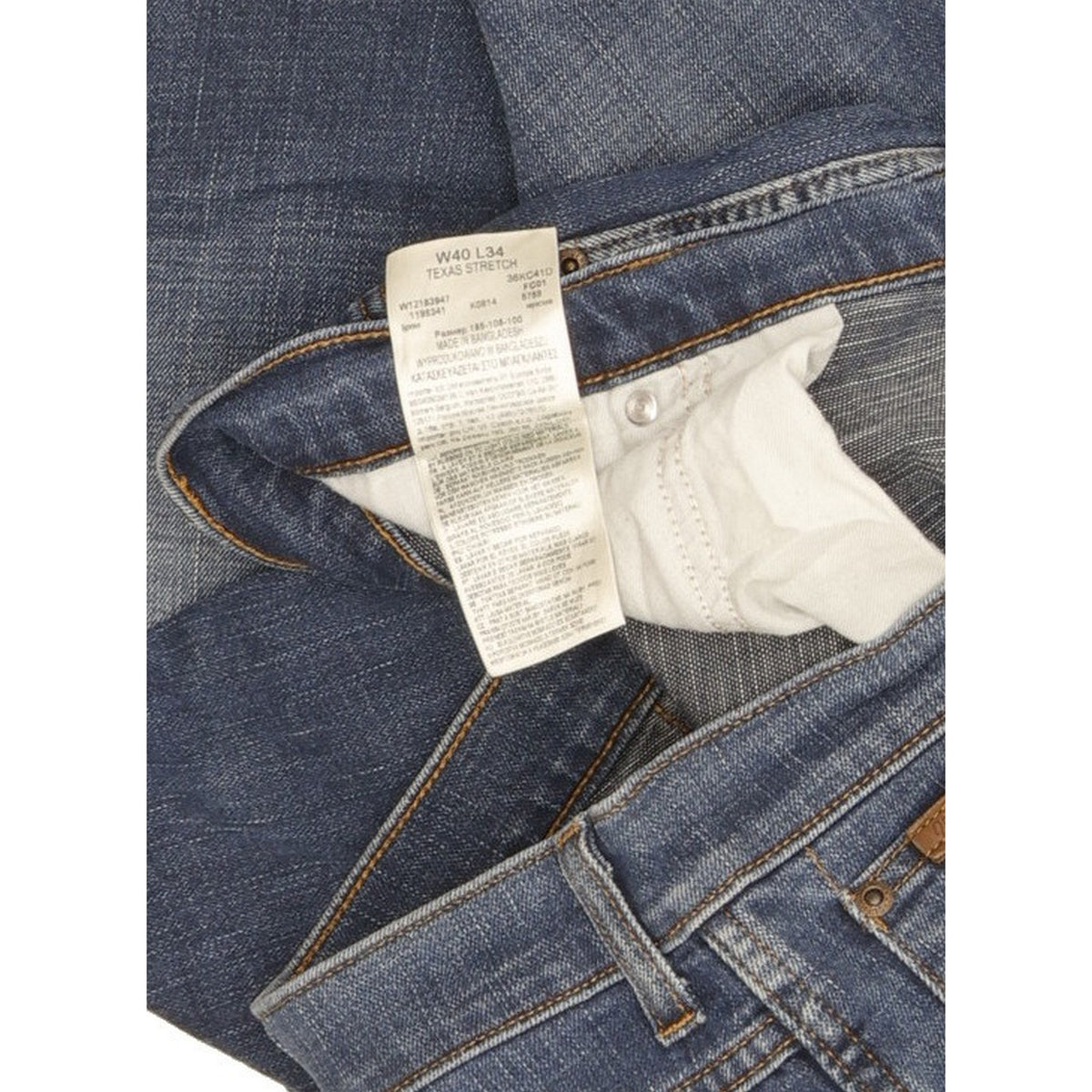 Wrangler Texas Men Blue Straight Regular Stretch Jeans W40 L33
