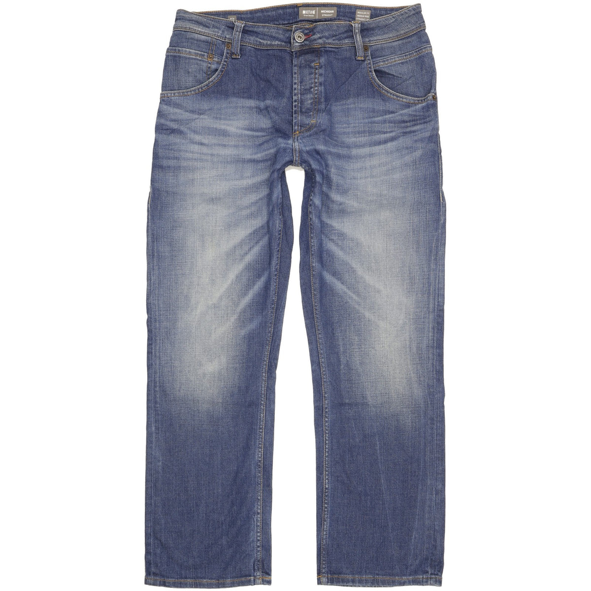 Mustang Michigan Men Blue Straight Regular Stretch Jeans W34 L30