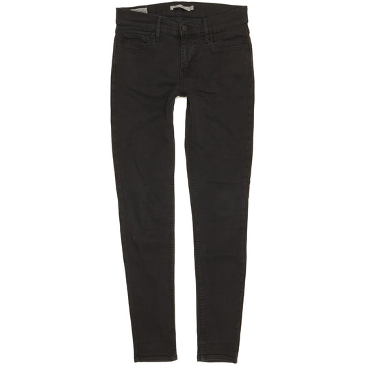 Levi's 710 Super Women Black Skinny Slim Stretch Jeans W28 L30