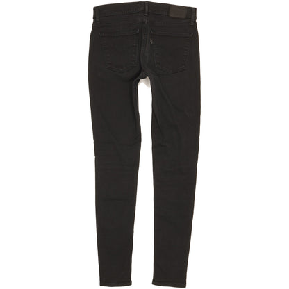 Levi's 710 Super Women Black Skinny Slim Stretch Jeans W28 L30