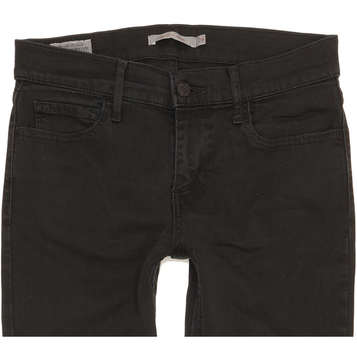 Levi's 710 Super Women Black Skinny Slim Stretch Jeans W28 L30