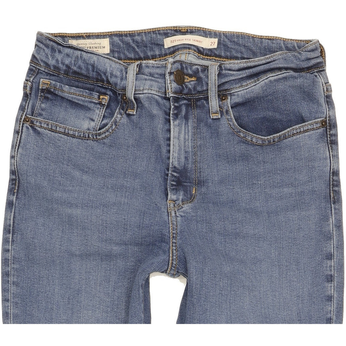 Levi's 721 Women Blue Skinny Slim Stretch Jeans W27 L30