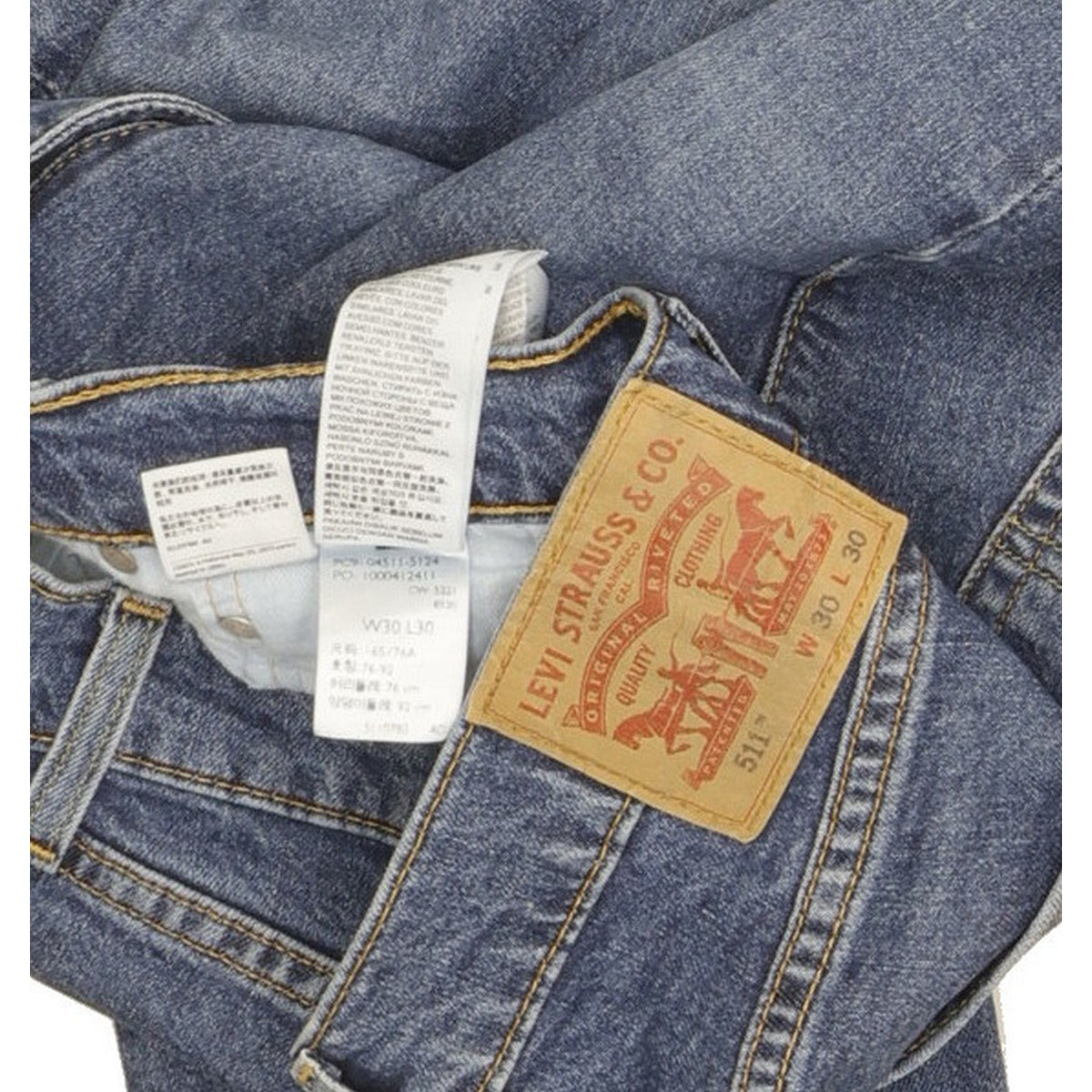 Levi's 511 Men Blue Straight Slim Jeans W30 L30