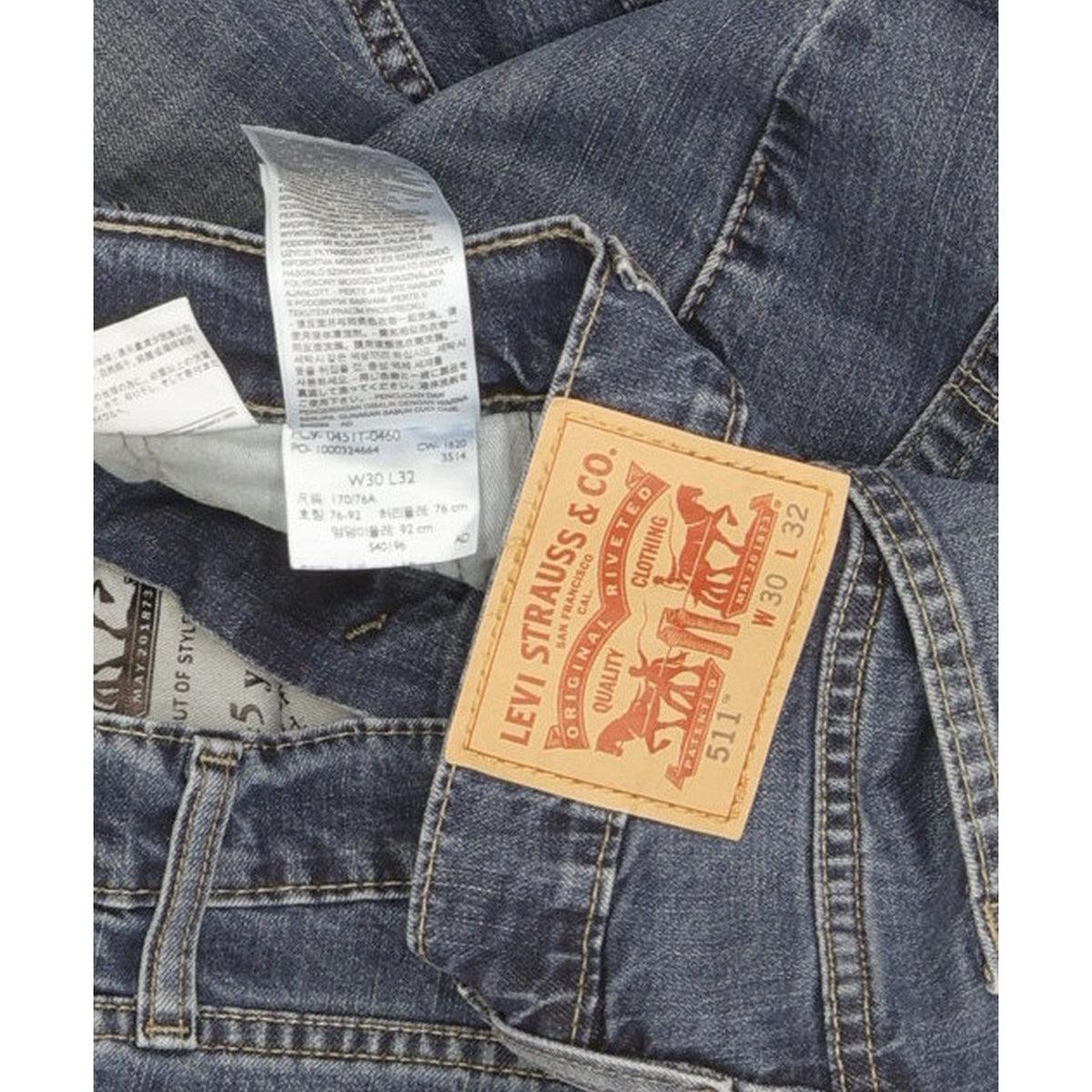 Levi's 511 Men Blue Straight Slim Stretch Jeans W30 L31