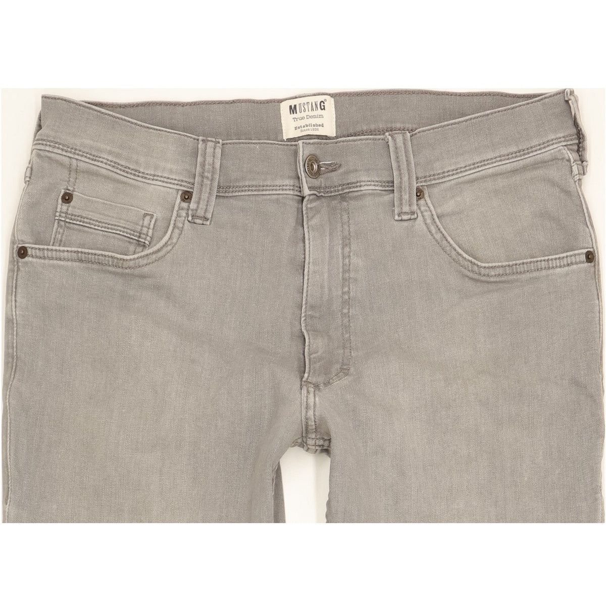 Mustang Washington Men Grey Straight Slim Jeans W34 L30