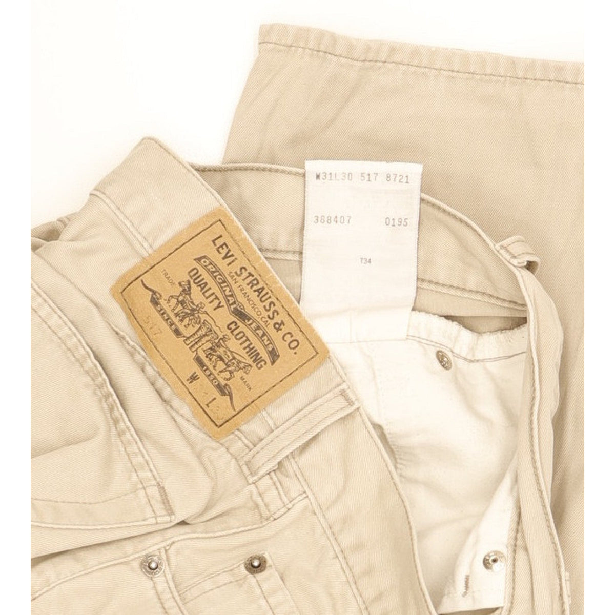 Levi's 517 Men Beige Straight Regular Jeans W30 L29