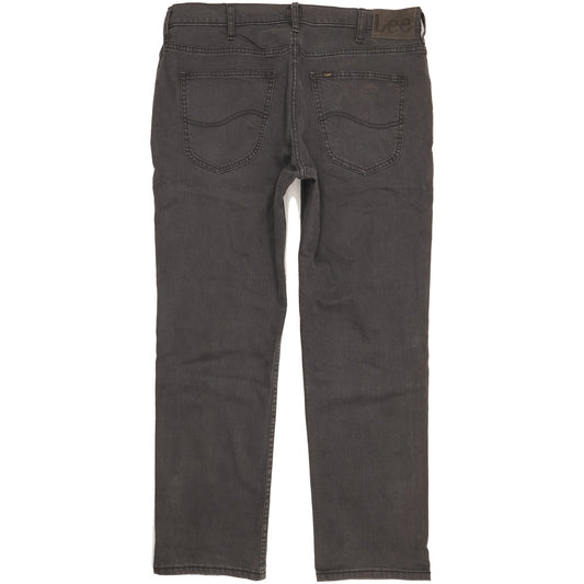 Lee Brooklyn Men Grey Straight Regular Stretch Jeans W38 L30