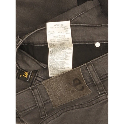Lee Brooklyn Men Grey Straight Regular Stretch Jeans W38 L30