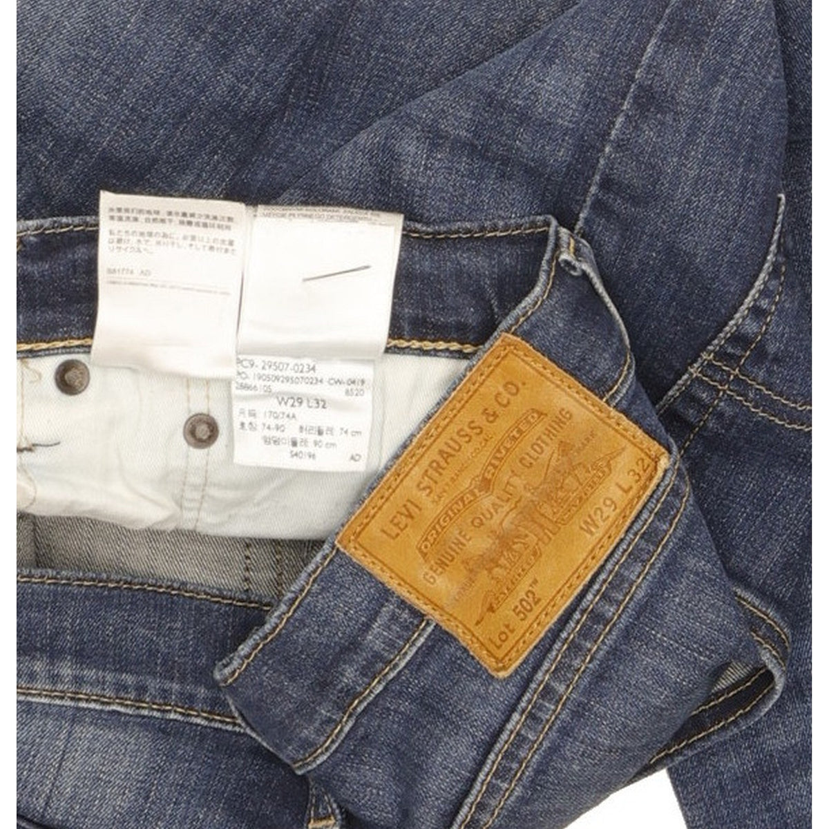 Levi's 502 Men Blue Tapered Regular Stretch Jeans W29 L30
