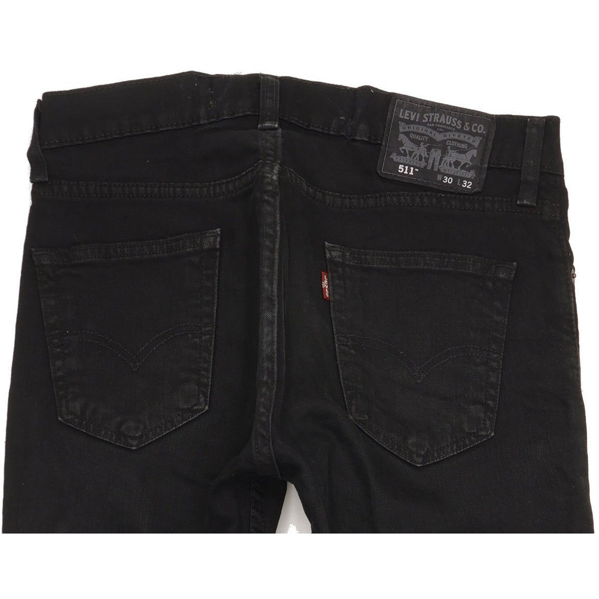 Levi's 511 Men Black Straight Slim Stretch Jeans W30 L32