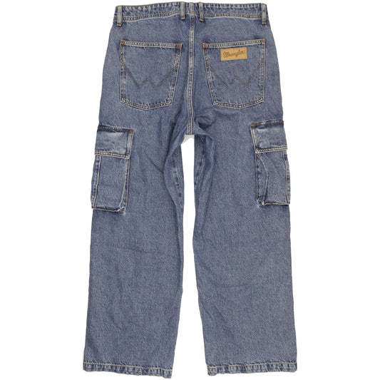 Wrangler Cargo Men Blue Straight Loose Jeans W32 L32