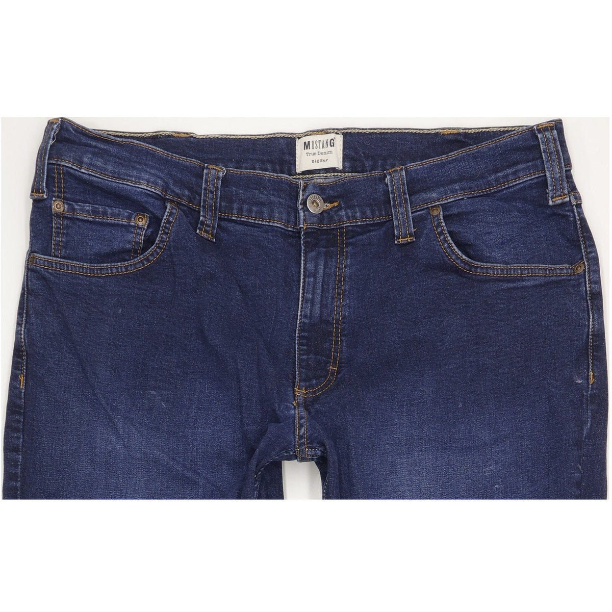 Mustang Big Sur Men Blue Straight Regular Stretch Jeans W38 L32