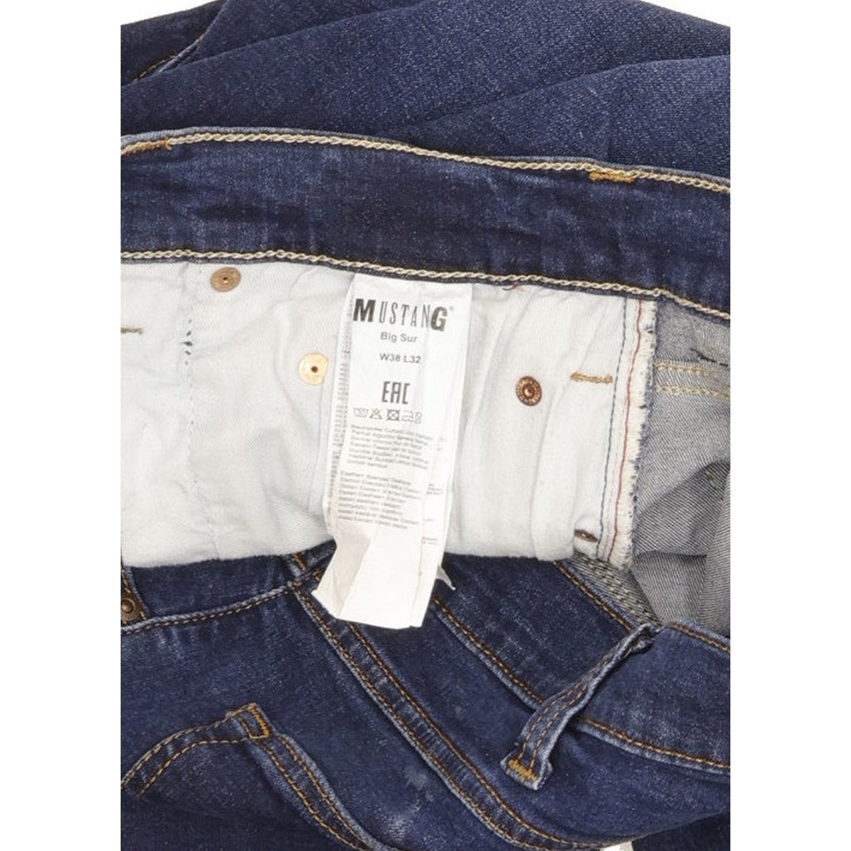 Mustang Big Sur Men Blue Straight Regular Stretch Jeans W38 L32