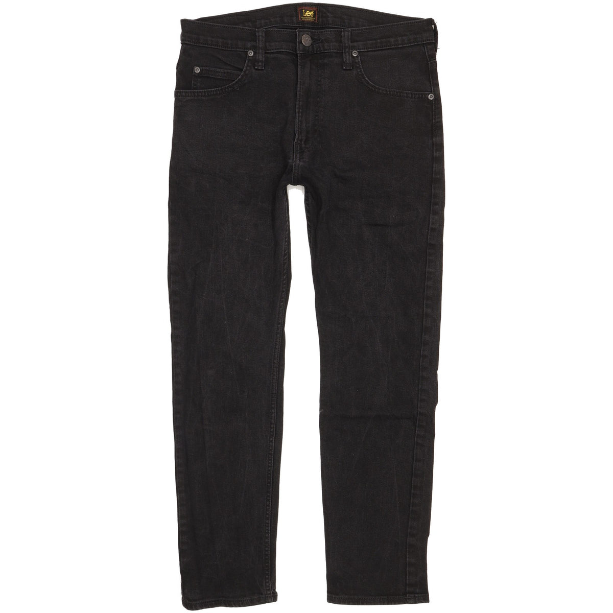 Lee Rider Men Black Straight Slim Stretch Jeans W32 L28