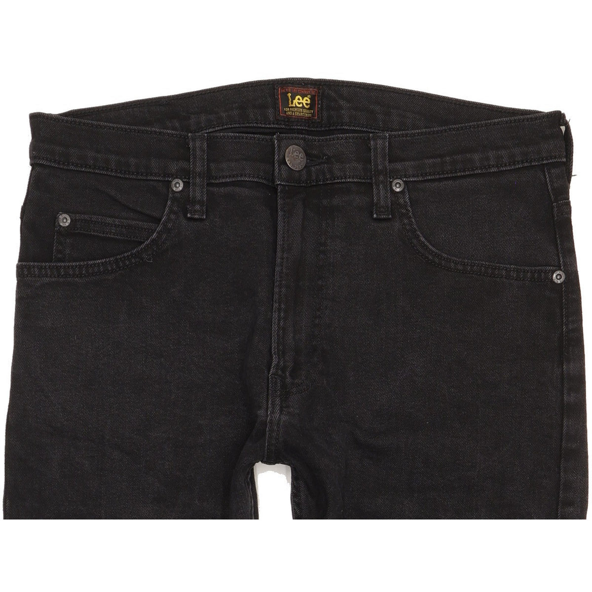 Lee Rider Men Black Straight Slim Stretch Jeans W32 L28