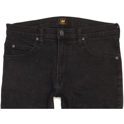 Lee Rider Men Black Straight Slim Stretch Jeans W32 L28