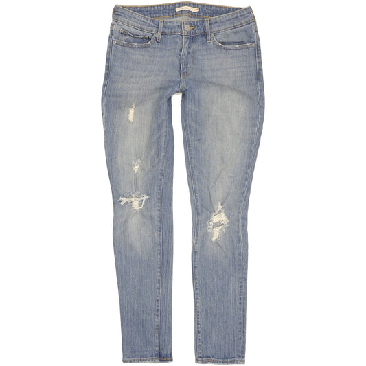 Levi's 711 Women Blue Skinny Slim Stretch Jeans W28 L30