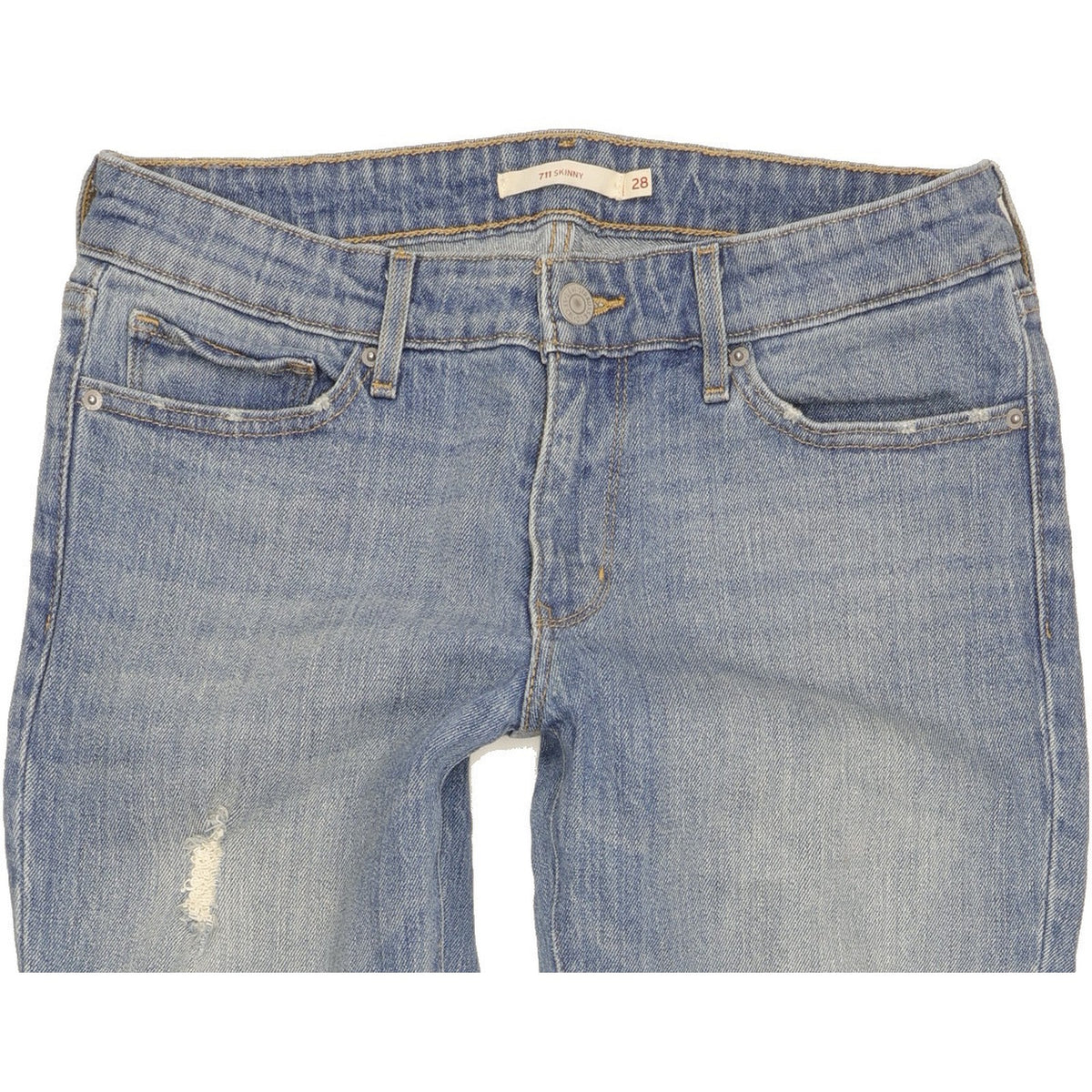 Levi's 711 Women Blue Skinny Slim Stretch Jeans W28 L30