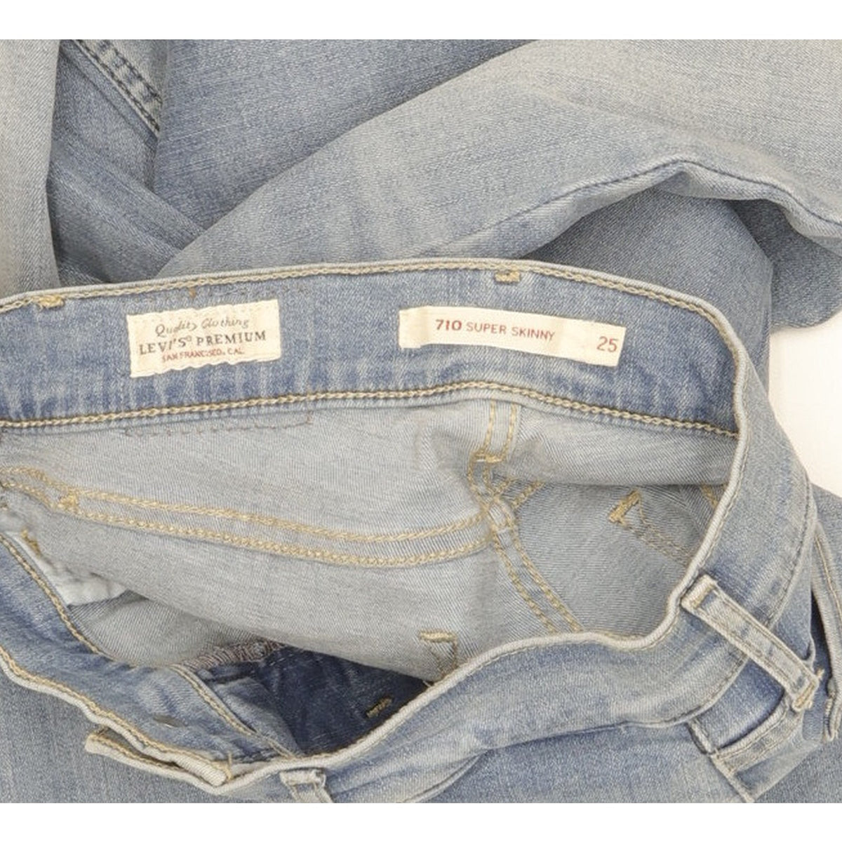 Levi's 710 Super Women Blue Skinny Slim Stretch Jeans W25 L30