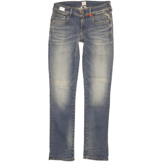 Replay Vicki Women Blue Straight Slim Stretch Jeans W29 L30